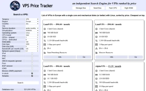 VPS Price Tracker